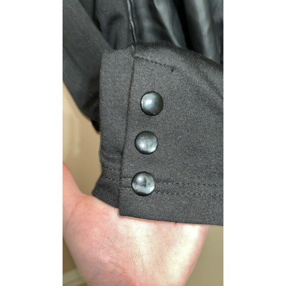 Women’s Kut from the Kloth black faux leather open front moto jacket casual fall - Picture 4 of 8